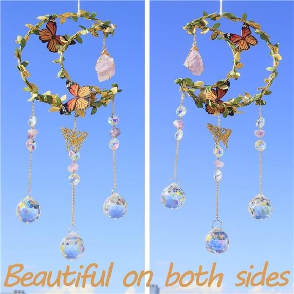 Suncatcher - Amethyst Moon Crystal Sun Catcher Window Hanging, Good Luck Charms - Picture 3 of 6